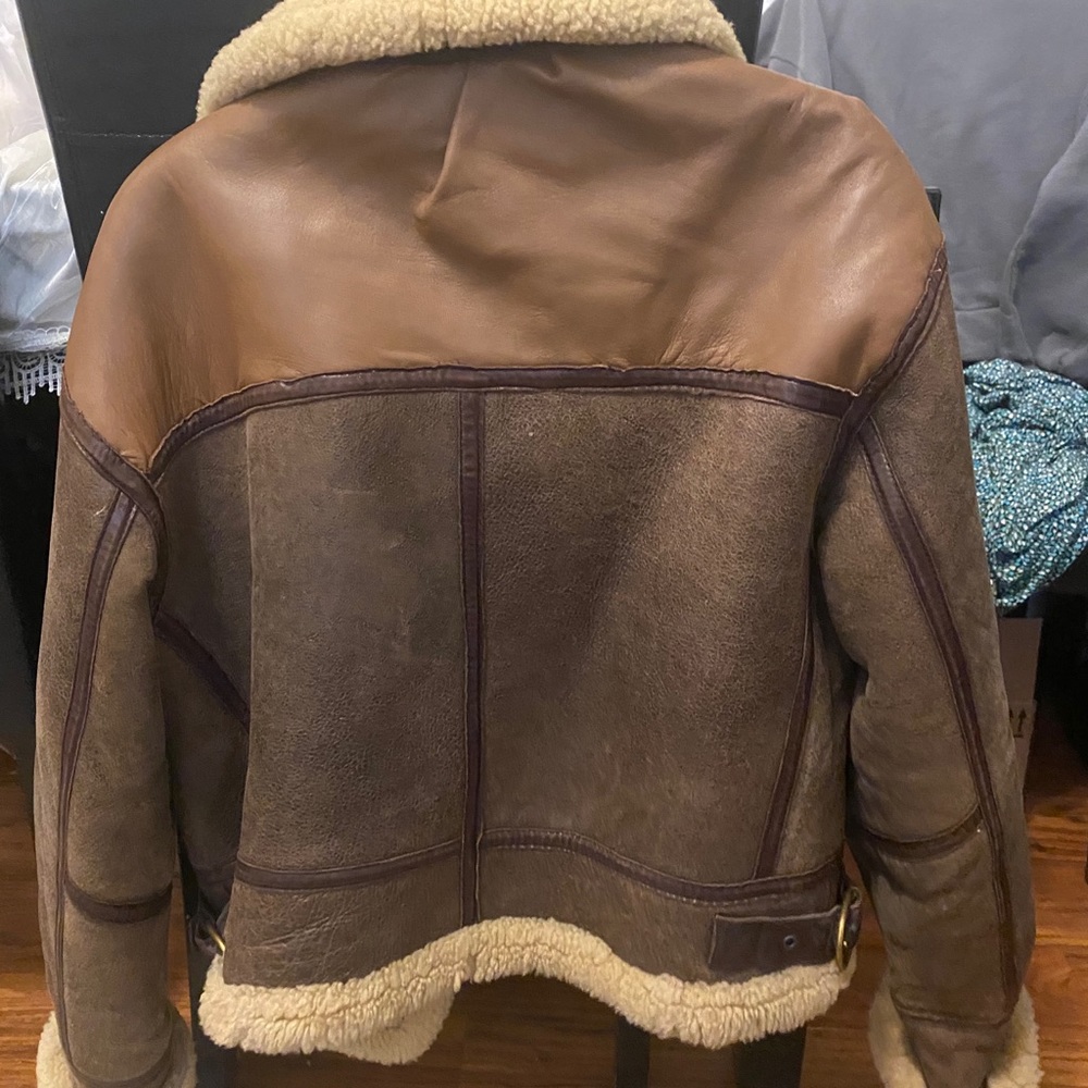 VINTAGE Sheepskin Leather Bombardier jacket PAPKIK